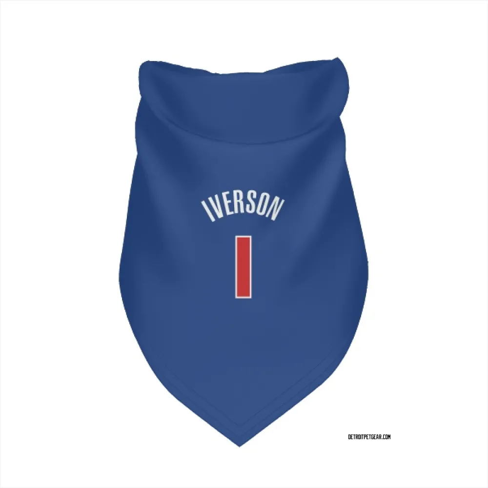 Detroit Pistons Allen Iverson Blue Pet Bandana for Dog & Cat