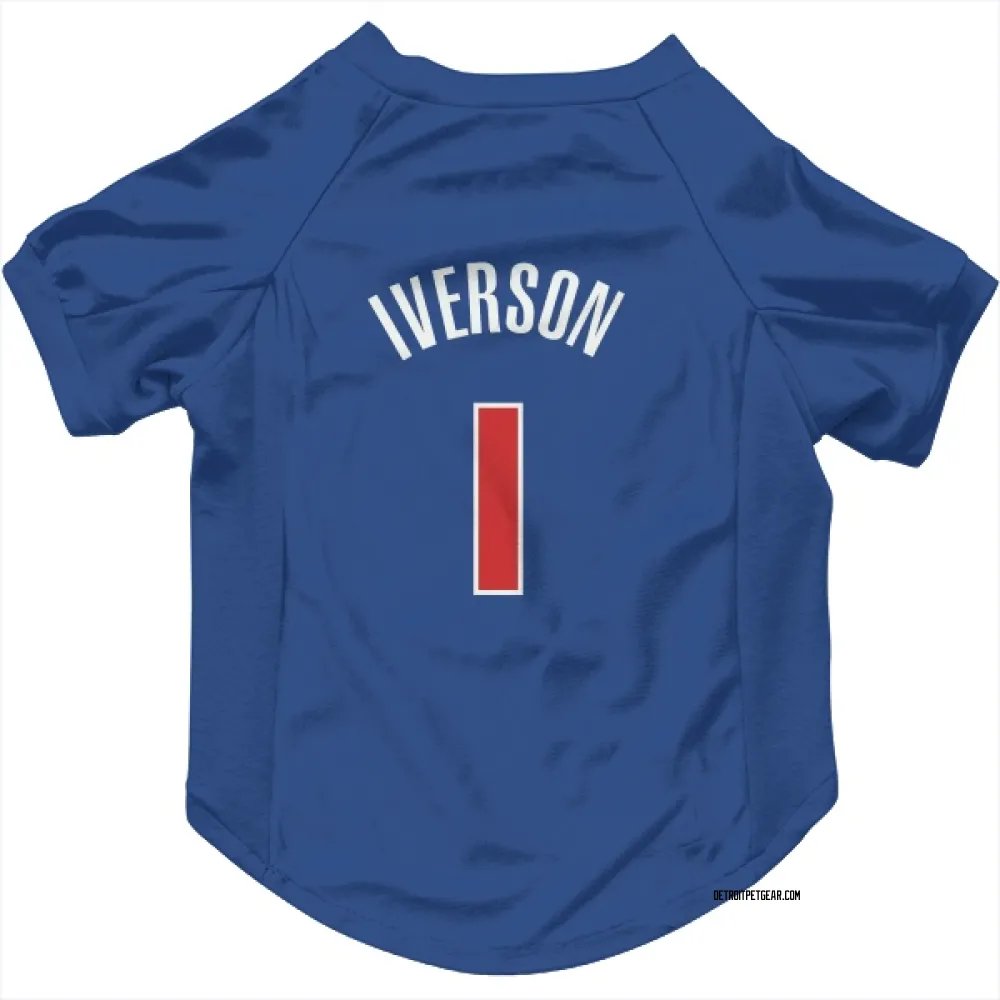 Detroit Pistons Allen Iverson Blue Pet Jersey for Dog & Cat