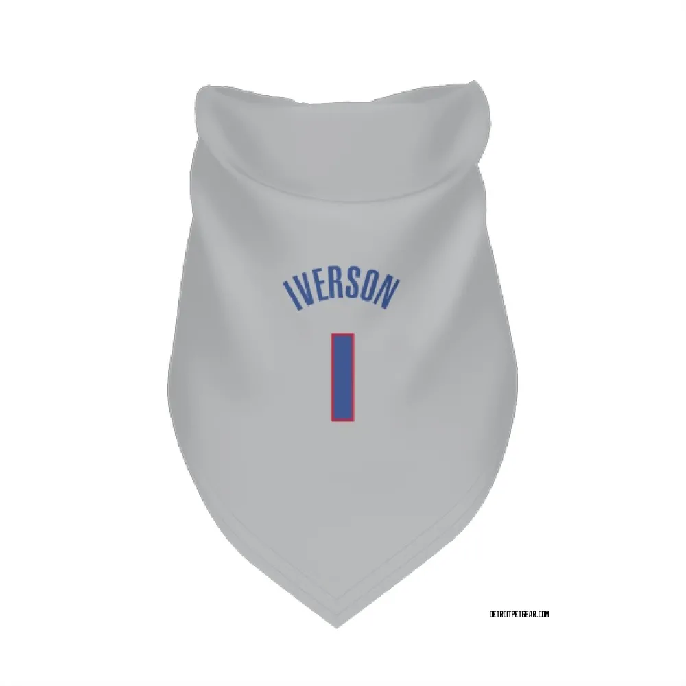Detroit Pistons Allen Iverson Gray Pet Bandana for Dog & Cat