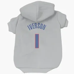 Detroit Pistons Allen Iverson Gray Pet Hoodie for Dog & Cat