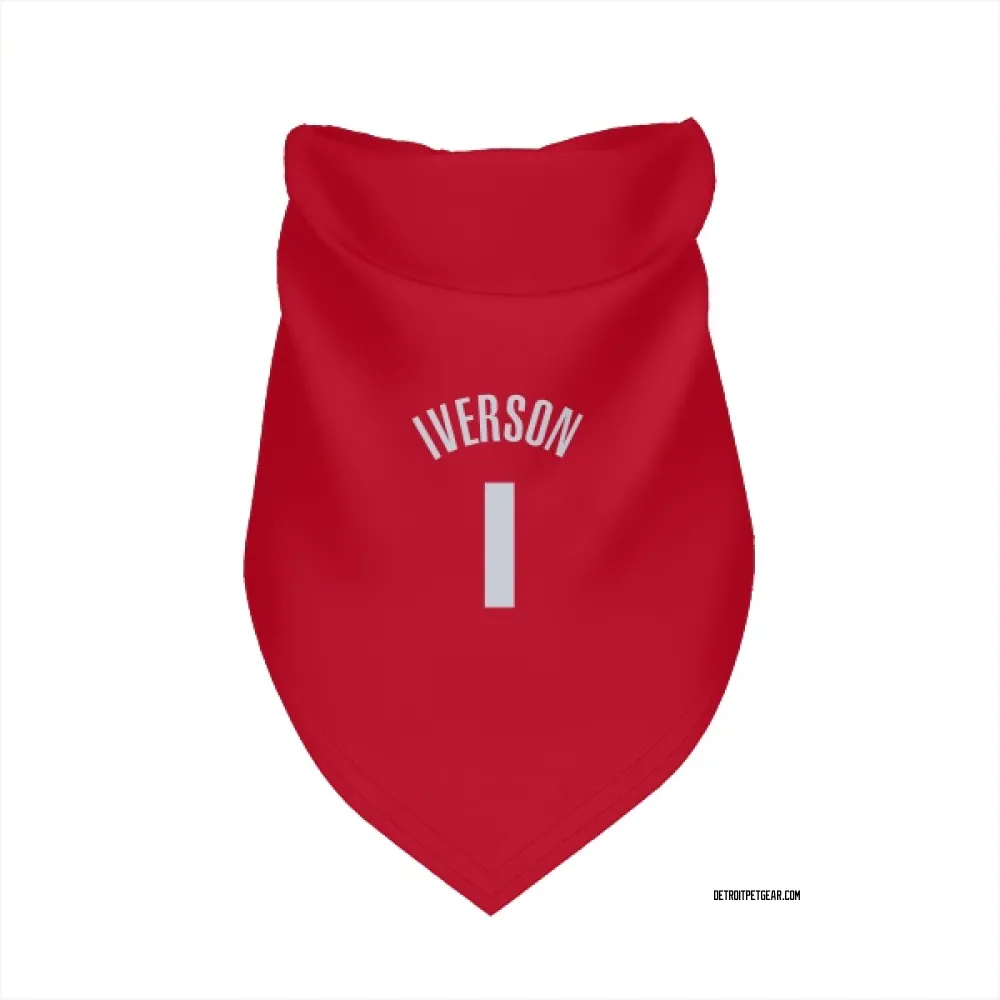 Detroit Pistons Allen Iverson Red Pet Bandana for Dog & Cat