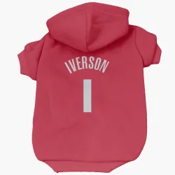 Detroit Pistons Allen Iverson Red Pet Hoodie for Dog & Cat
