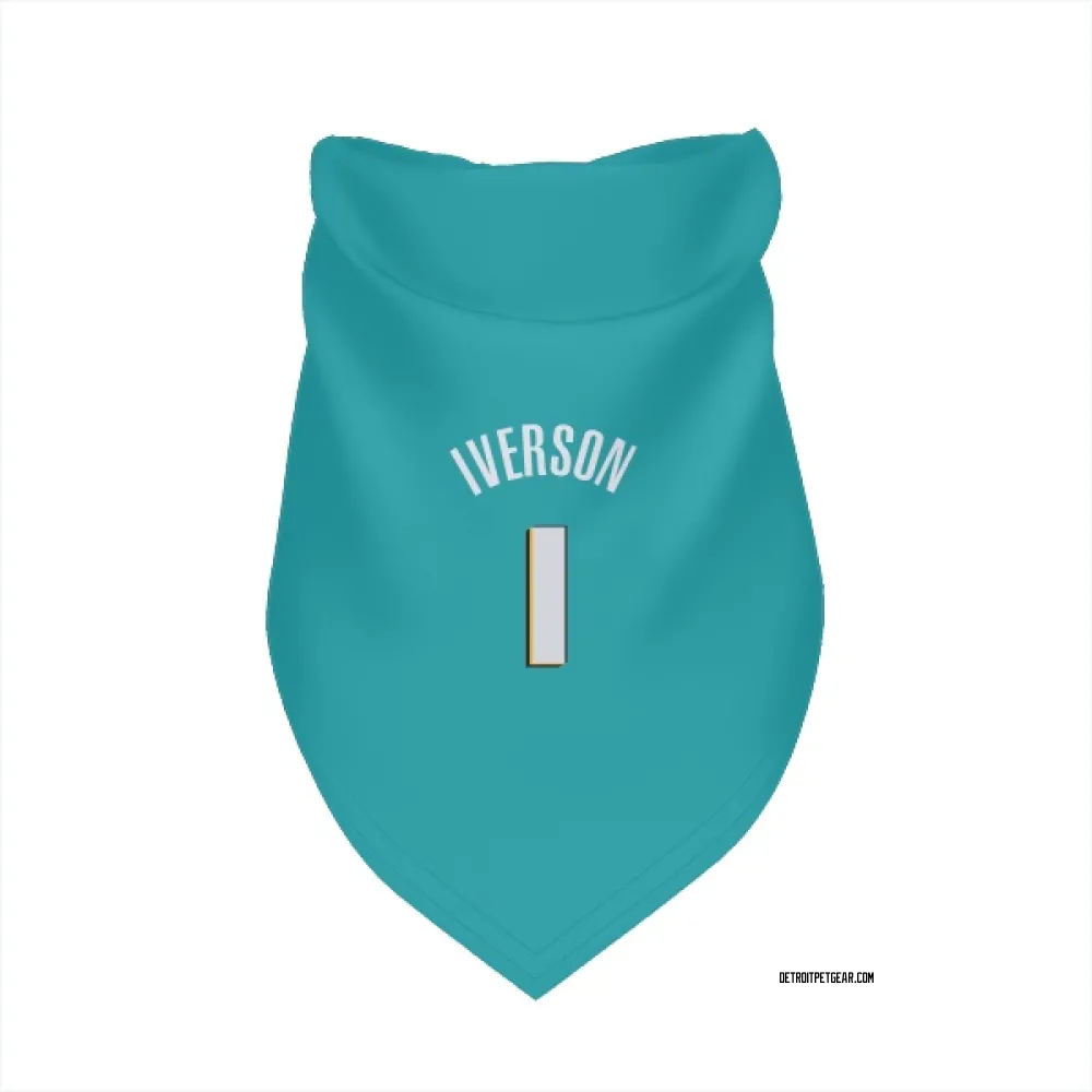 Detroit Pistons Allen Iverson Teal Pet Bandana for Dog & Cat