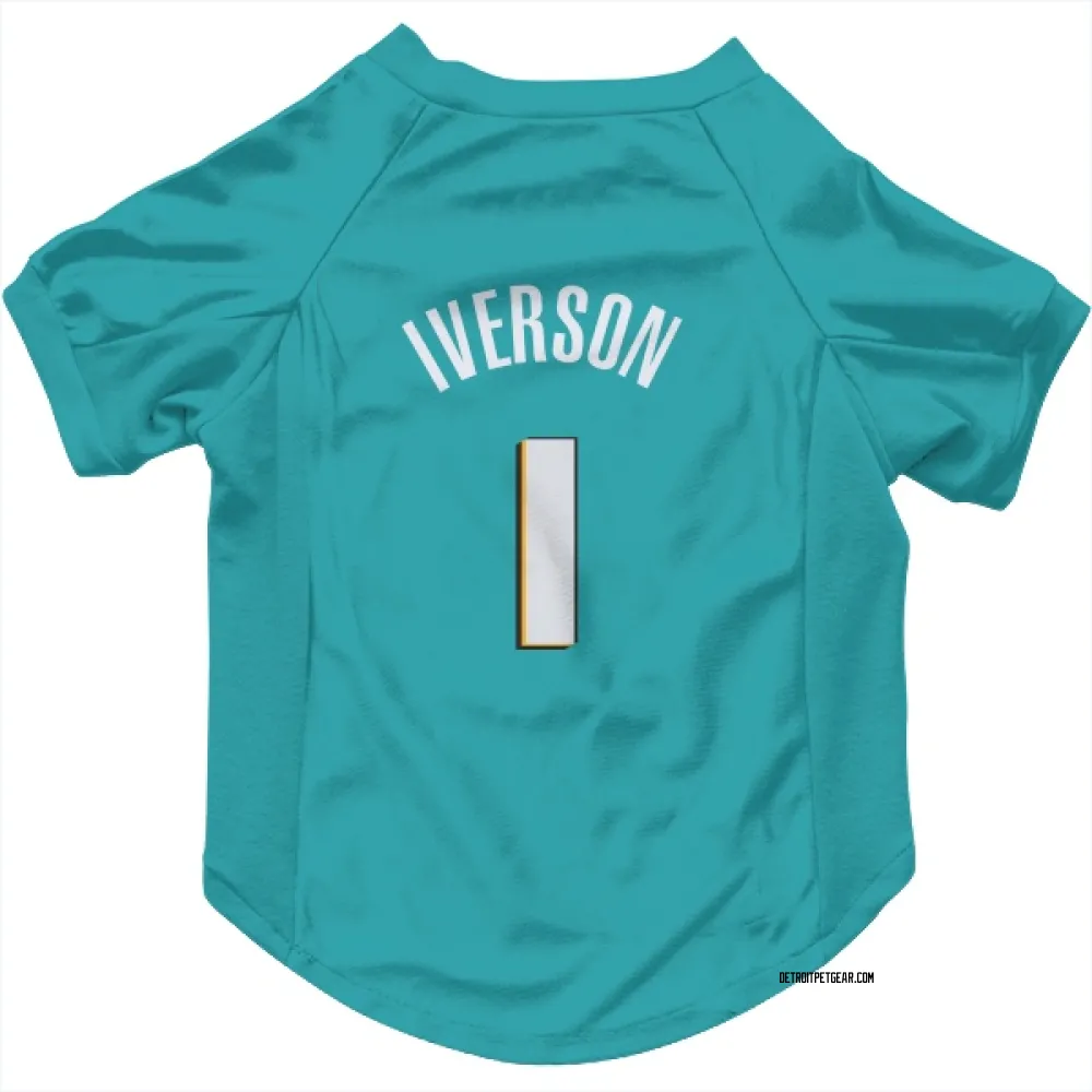 Detroit Pistons Allen Iverson Teal Pet Jersey for Dog & Cat