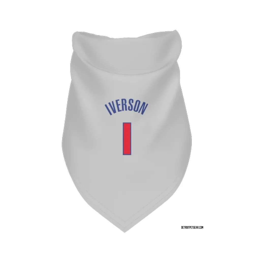 Detroit Pistons Allen Iverson White Pet Bandana for Dog & Cat