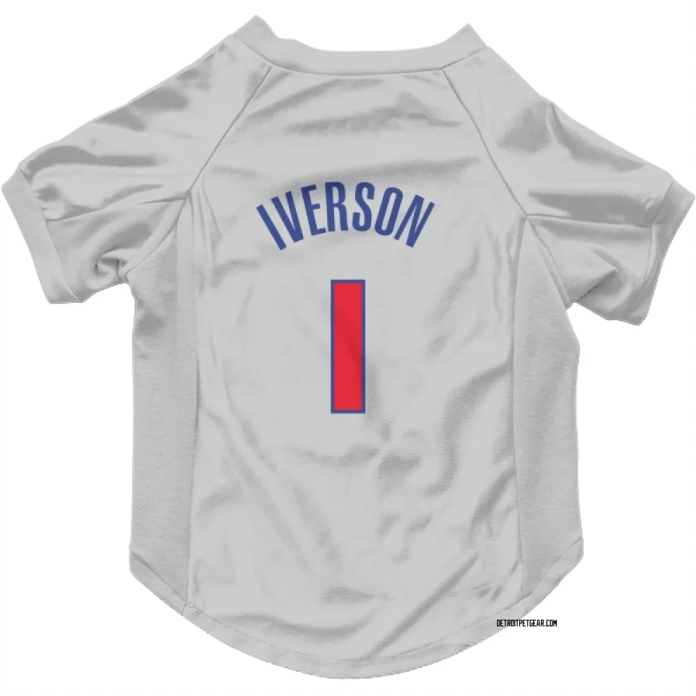 Detroit Pistons Allen Iverson White Pet Jersey for Dog & Cat