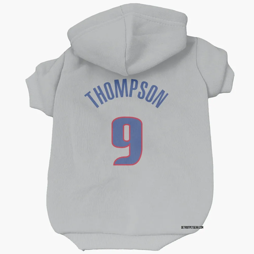 Detroit Pistons Ausar Thompson Gray Pet Hoodie for Dog & Cat