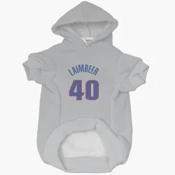 Detroit Pistons Bill Laimbeer Gray Pet Hoodie for Dog & Cat