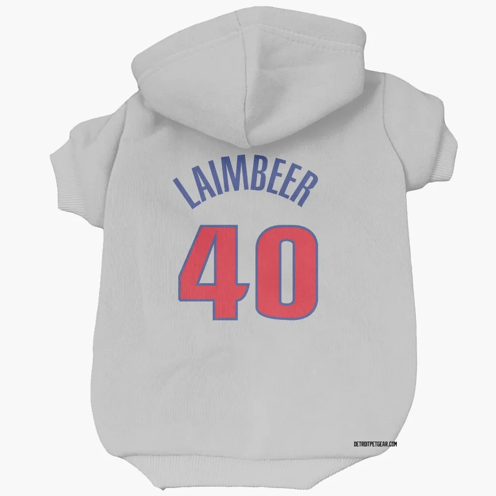 Detroit Pistons Bill Laimbeer White Pet Hoodie for Dog & Cat