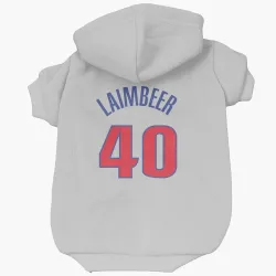 Detroit Pistons Bill Laimbeer White Pet Hoodie for Dog & Cat