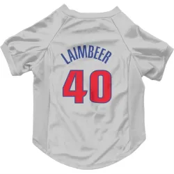 Detroit Pistons Bill Laimbeer White Pet Jersey for Dog & Cat