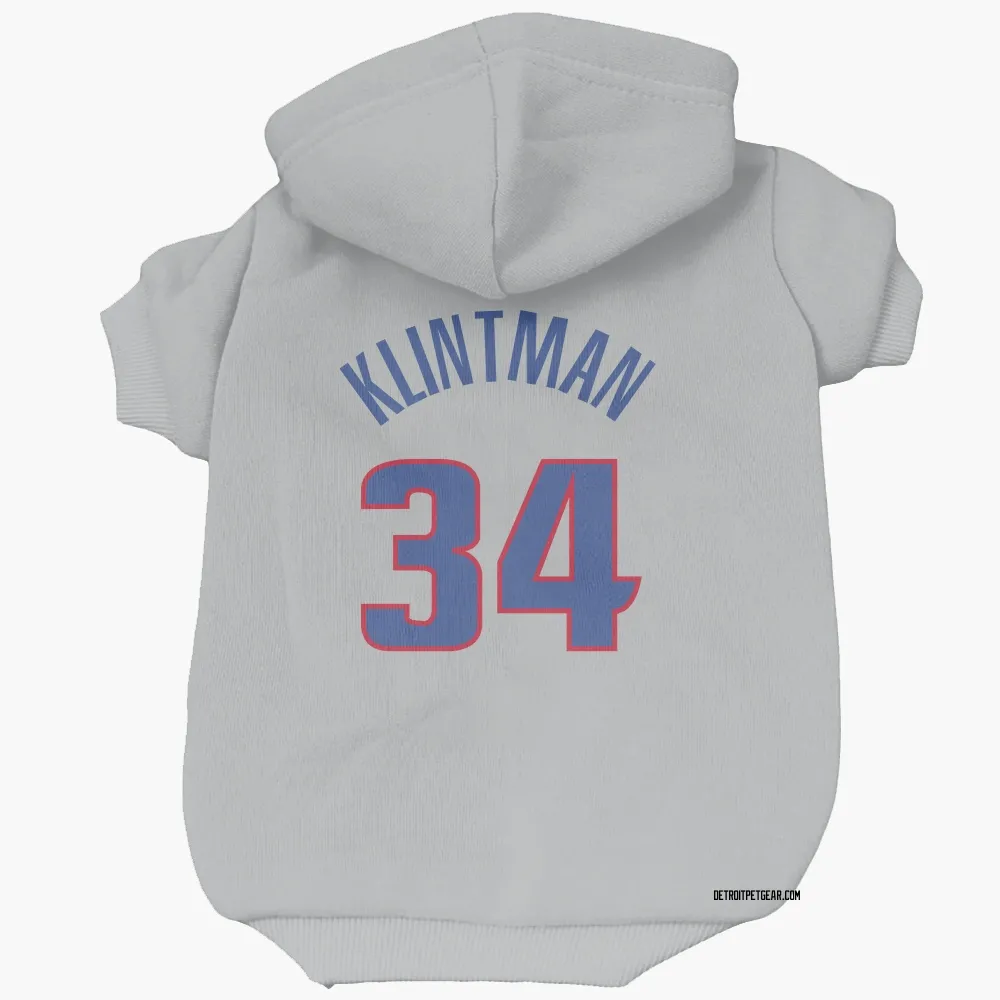 Detroit Pistons Bobi Klintman Gray Pet Hoodie for Dog & Cat
