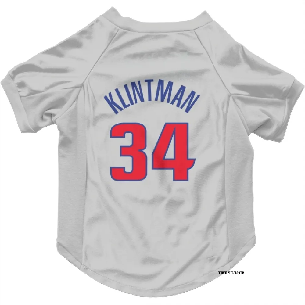 Detroit Pistons Bobi Klintman White Pet Jersey for Dog & Cat