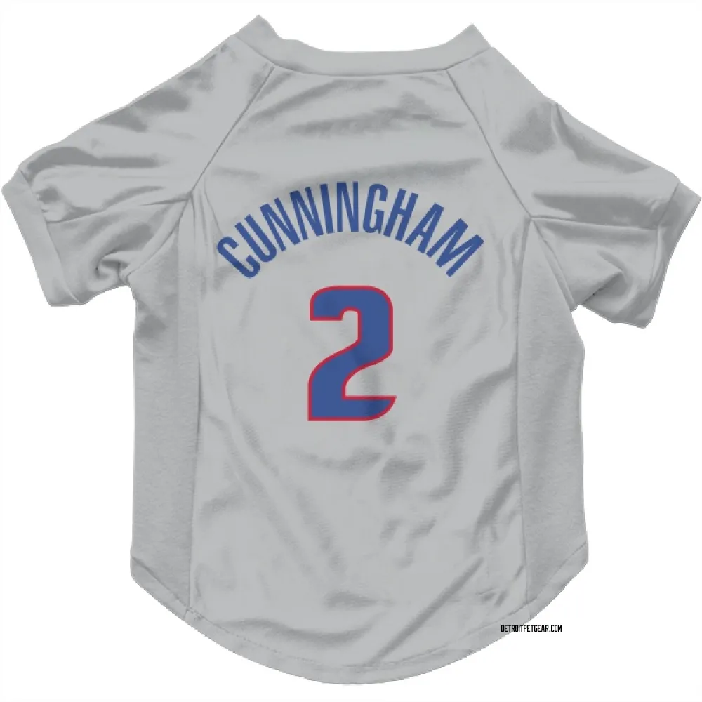 Detroit Pistons Cade Cunningham Gray Pet Jersey for Dog & Cat