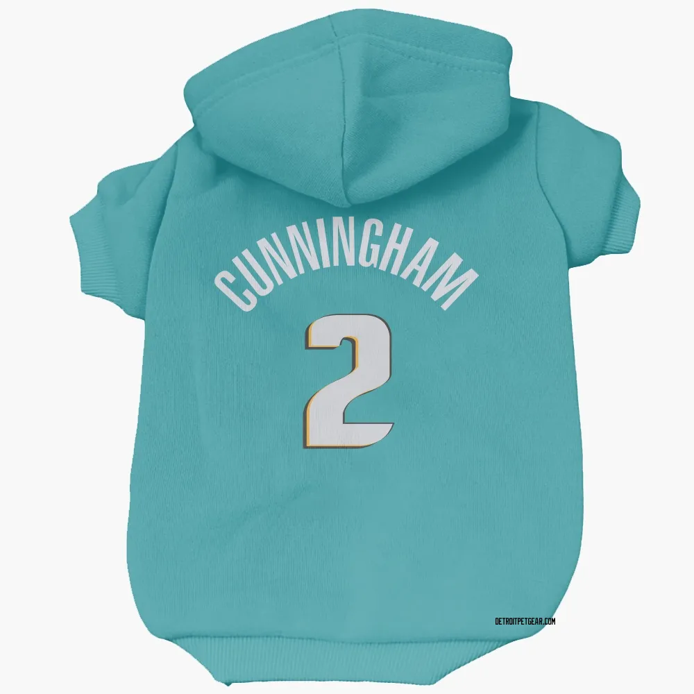 Detroit Pistons Cade Cunningham Teal Pet Hoodie for Dog & Cat