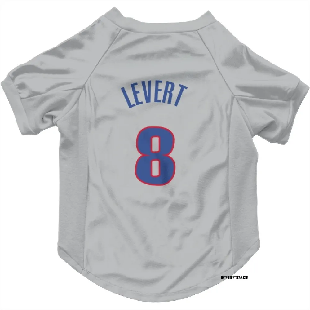 Detroit Pistons Caris LeVert Gray Pet Jersey for Dog & Cat