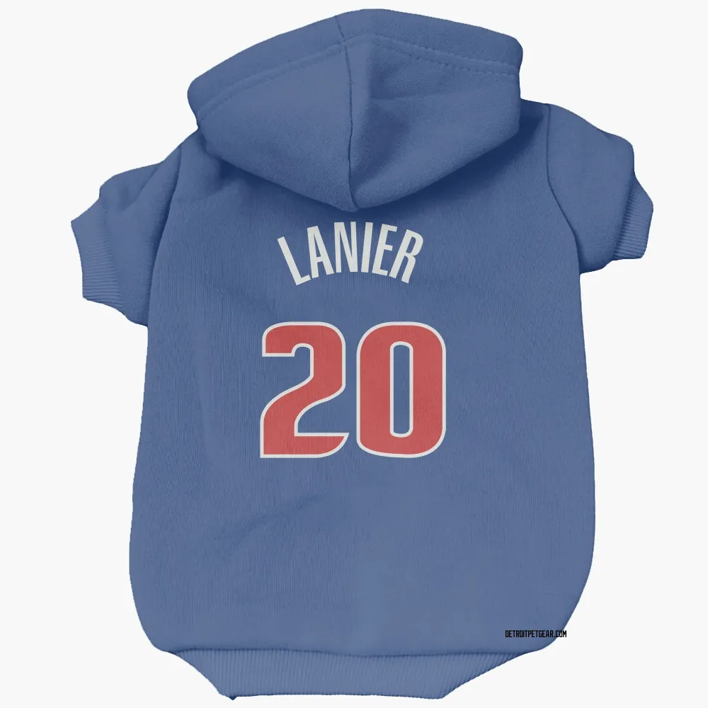 Detroit Pistons Chaz Lanier Blue Pet Hoodie for Dog & Cat