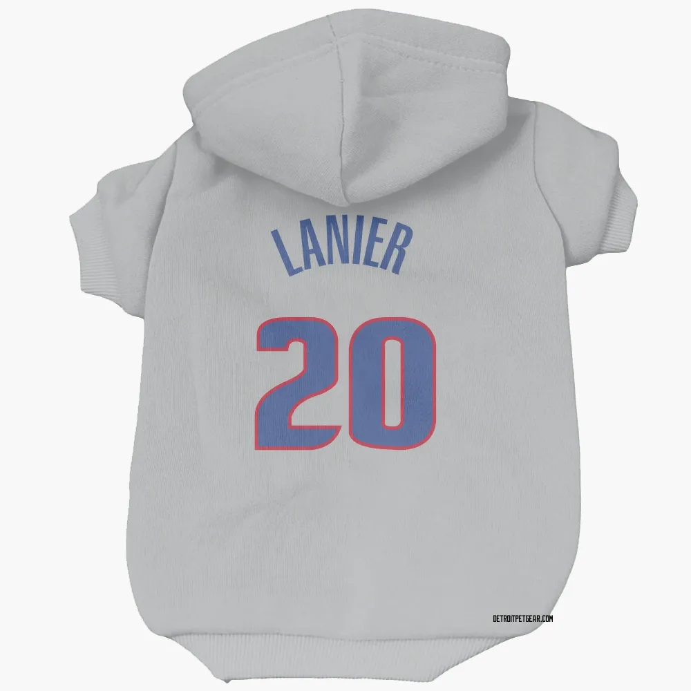 Detroit Pistons Chaz Lanier Gray Pet Hoodie for Dog & Cat