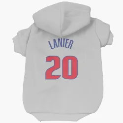 Detroit Pistons Chaz Lanier White Pet Hoodie for Dog & Cat