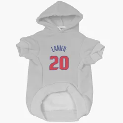 Detroit Pistons Chaz Lanier White Pet Hoodie for Dog & Cat
