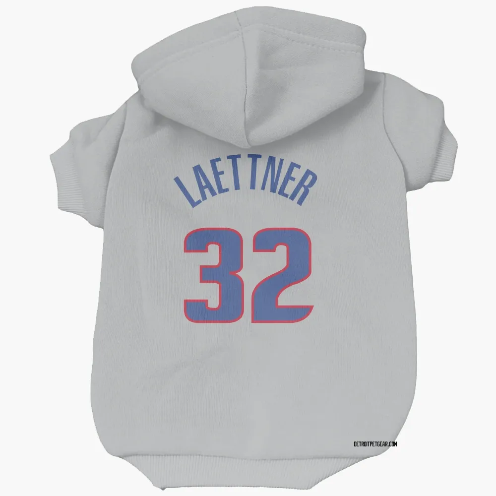 Detroit Pistons Christian Laettner Gray Pet Hoodie for Dog & Cat