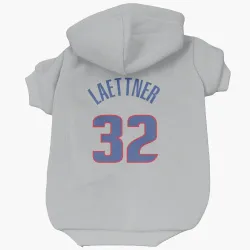 Detroit Pistons Christian Laettner Gray Pet Hoodie for Dog & Cat