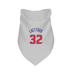 Detroit Pistons Christian Laettner White Pet Bandana for Dog & Cat