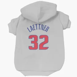 Detroit Pistons Christian Laettner White Pet Hoodie for Dog & Cat