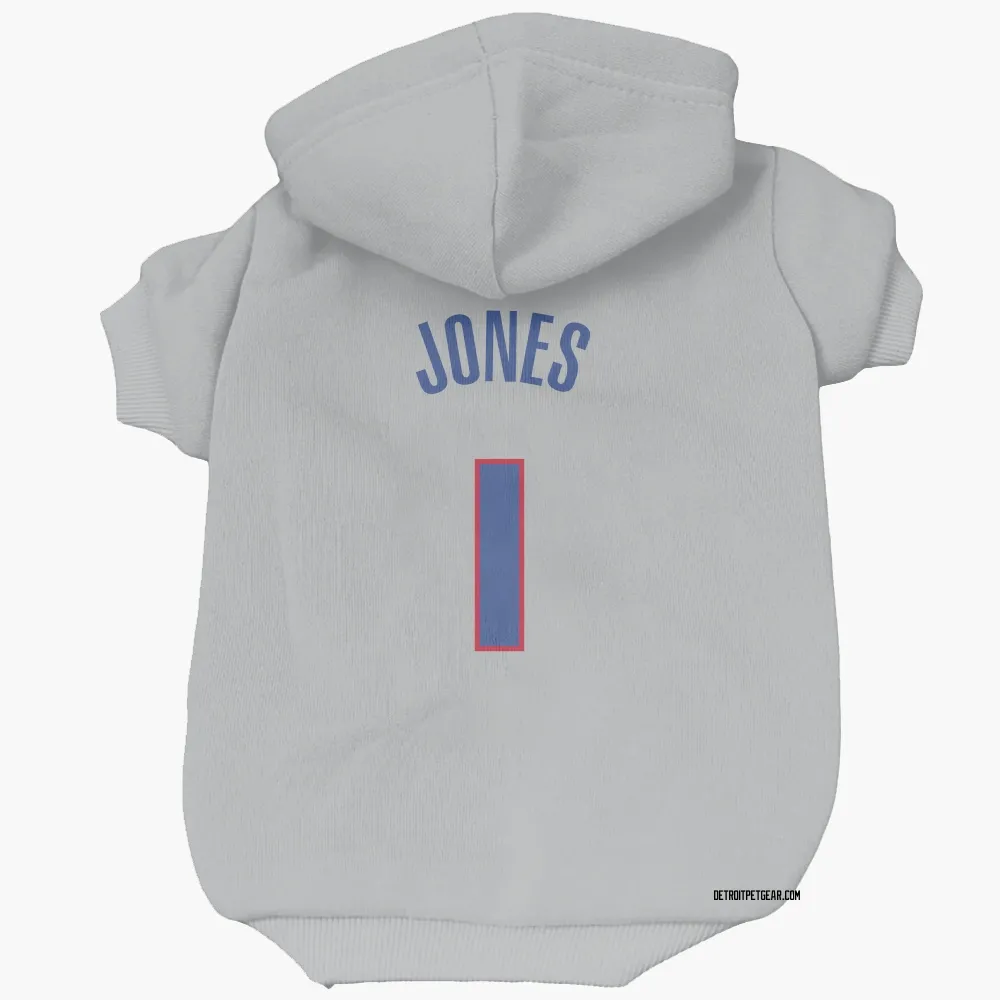 Detroit Pistons Colby Jones Gray Pet Hoodie for Dog & Cat