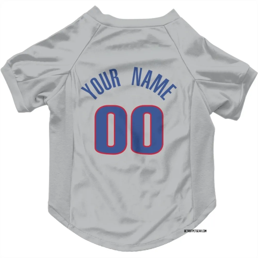 Detroit Pistons Custom Gray Pet Jersey for Dog & Cat