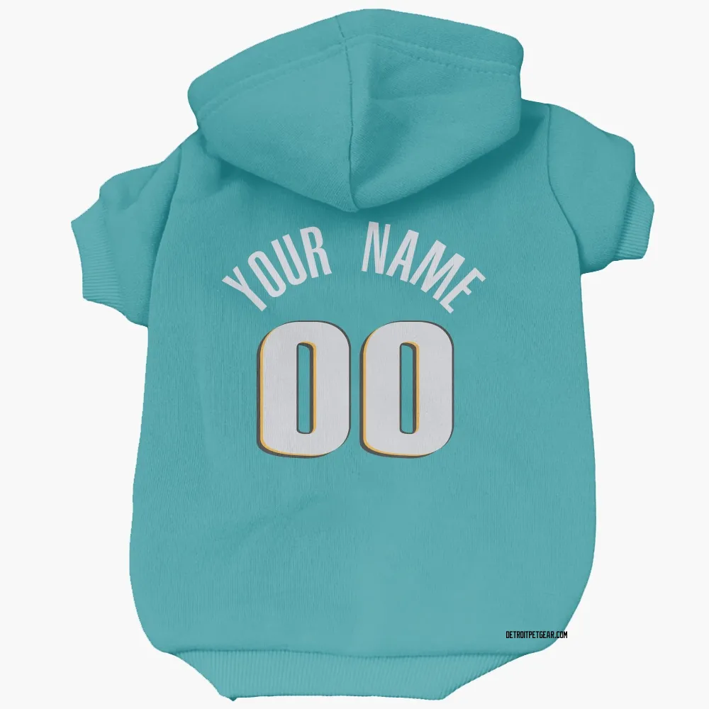 Detroit Pistons Custom Teal Pet Hoodie for Dog & Cat