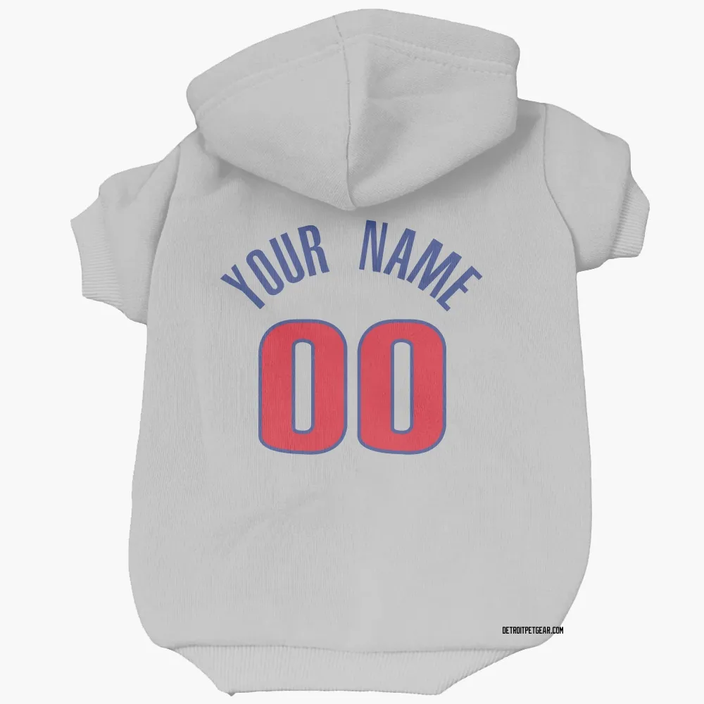 Detroit Pistons Custom White Pet Hoodie for Dog & Cat