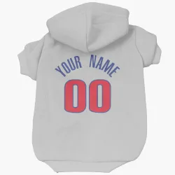 Detroit Pistons Custom White Pet Hoodie for Dog & Cat