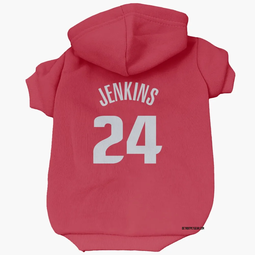 Detroit Pistons Daniss Jenkins Red Pet Hoodie for Dog & Cat