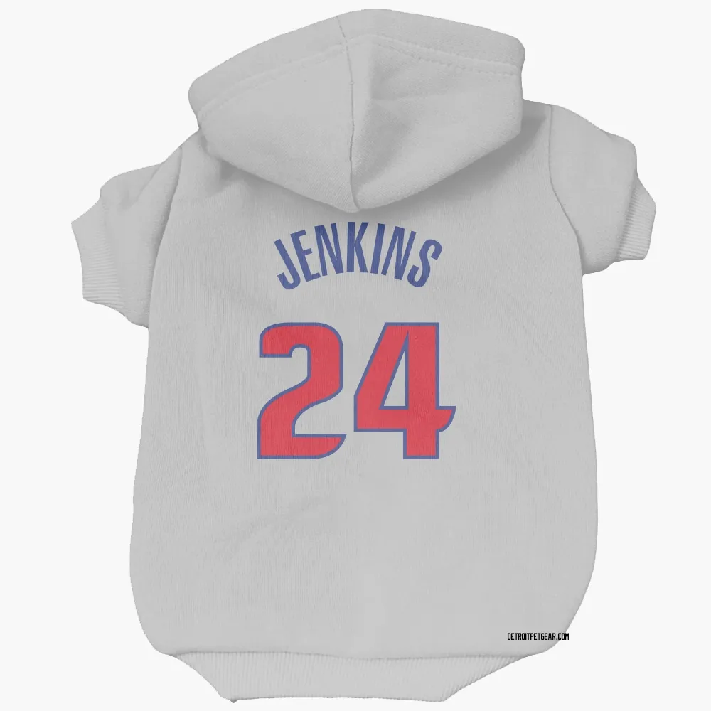 Detroit Pistons Daniss Jenkins White Pet Hoodie for Dog & Cat