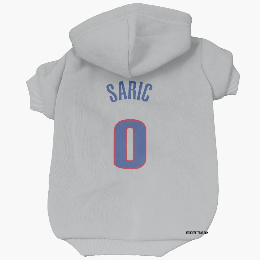 Detroit Pistons Dario Saric Gray Pet Hoodie for Dog & Cat