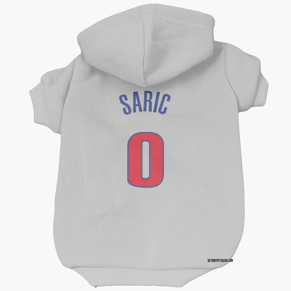 Detroit Pistons Dario Saric White Pet Hoodie for Dog & Cat