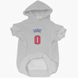 Detroit Pistons Dario Saric White Pet Hoodie for Dog & Cat
