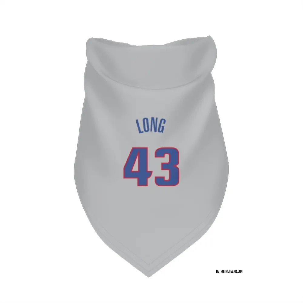 Detroit Pistons Grant Long Gray Pet Bandana for Dog & Cat