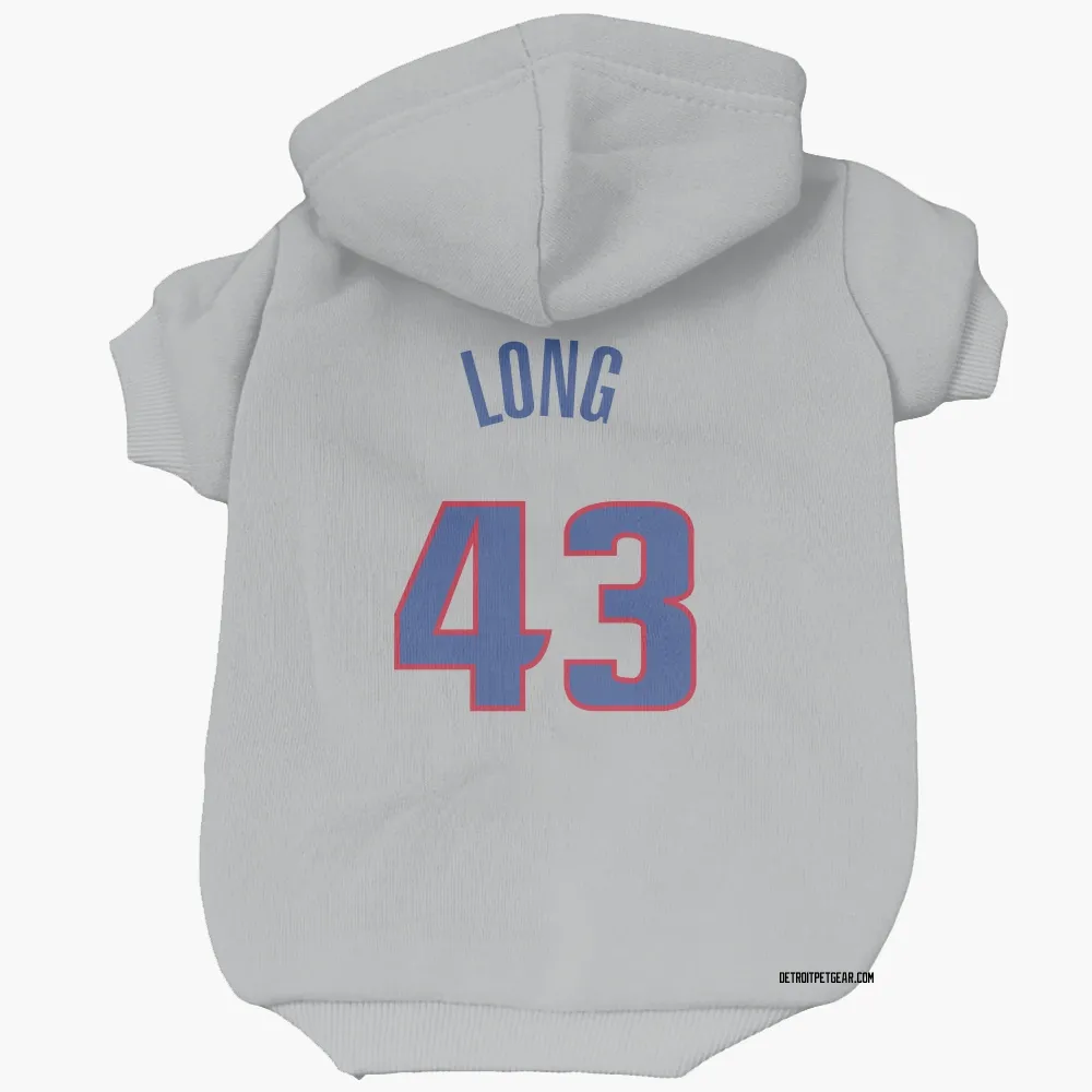 Detroit Pistons Grant Long Gray Pet Hoodie for Dog & Cat