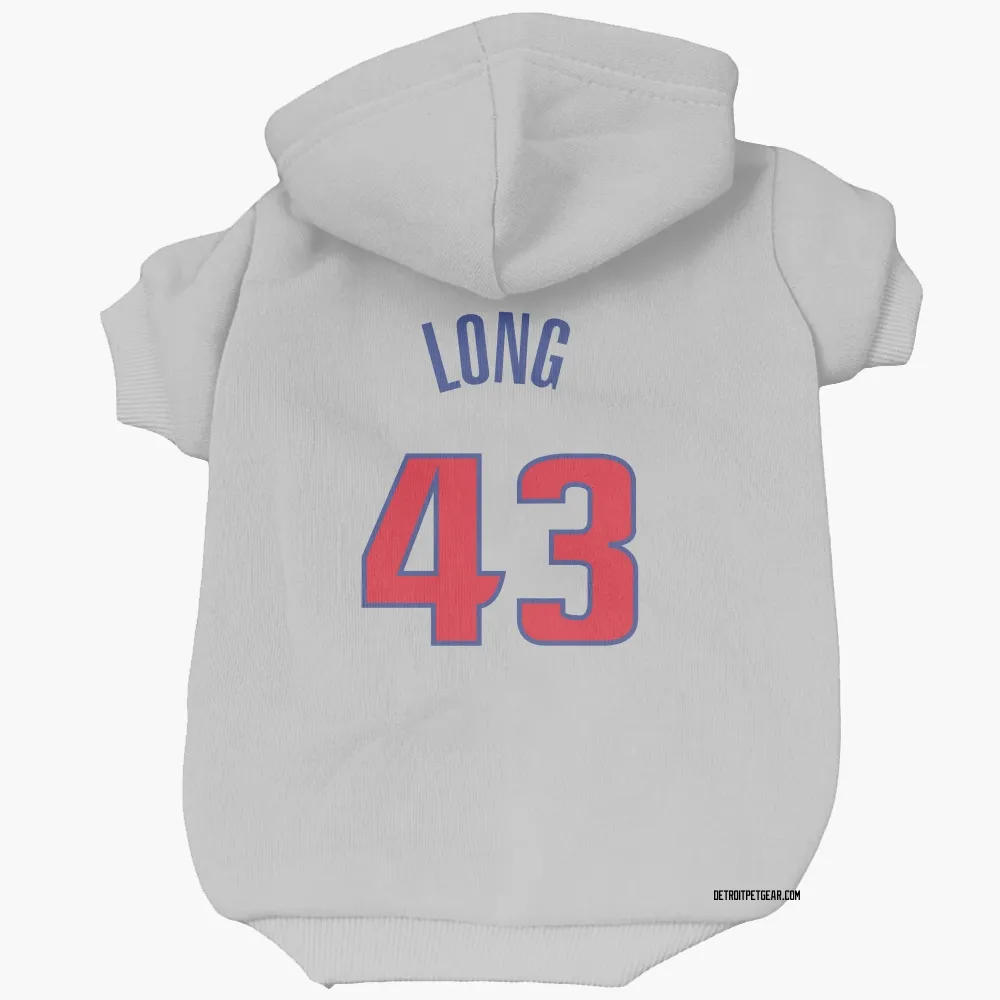 Detroit Pistons Grant Long White Pet Hoodie for Dog & Cat