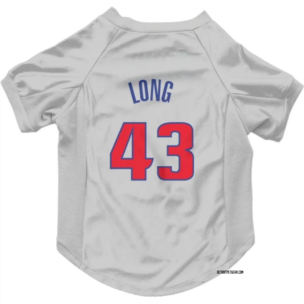 Detroit Pistons Grant Long White Pet Jersey for Dog & Cat