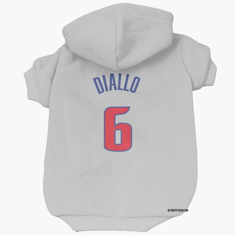 Detroit Pistons Hamidou Diallo White Pet Hoodie for Dog & Cat