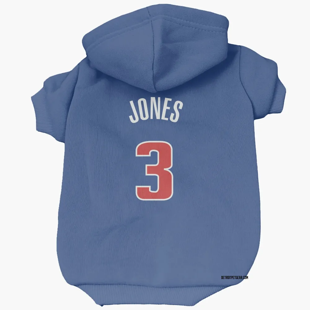 Detroit Pistons Isaac Jones Blue Pet Hoodie for Dog & Cat