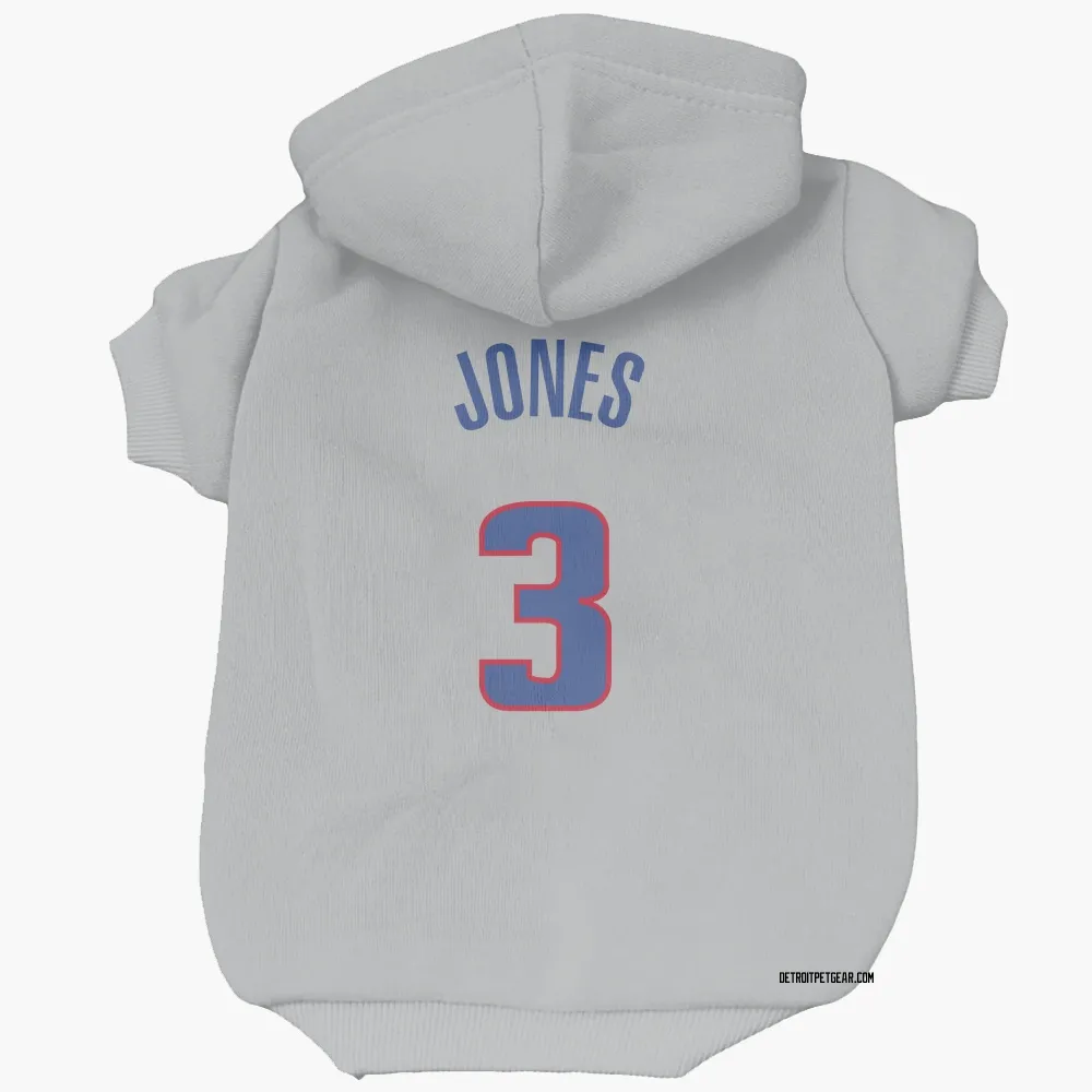 Detroit Pistons Isaac Jones Gray Pet Hoodie for Dog & Cat