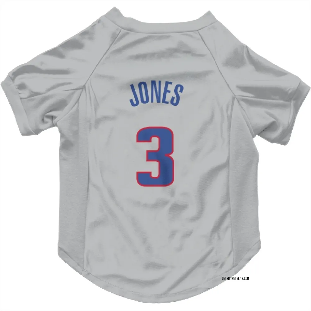 Detroit Pistons Isaac Jones Gray Pet Jersey for Dog & Cat
