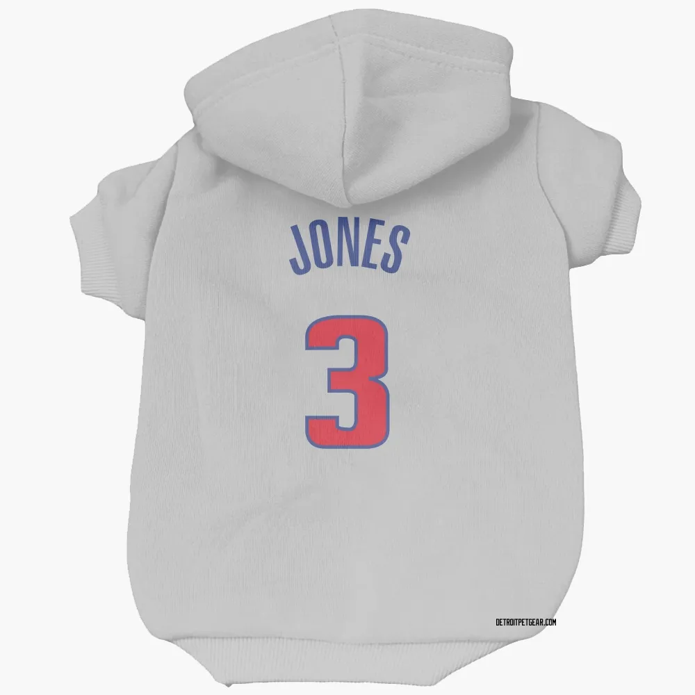 Detroit Pistons Isaac Jones White Pet Hoodie for Dog & Cat