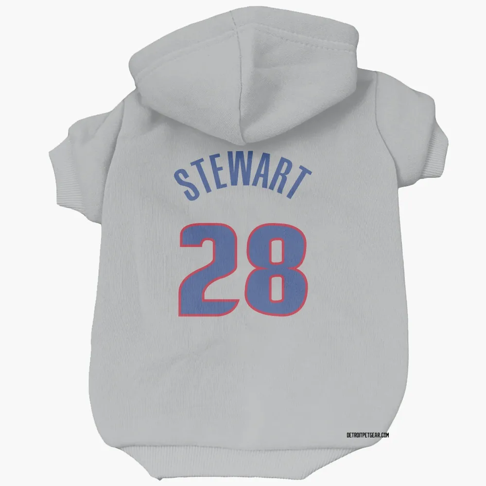 Detroit Pistons Isaiah Stewart Gray Pet Hoodie for Dog & Cat