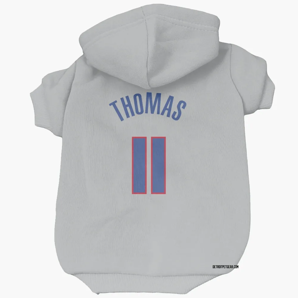 Detroit Pistons Isiah Thomas Gray Pet Hoodie for Dog & Cat
