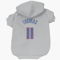 Detroit Pistons Isiah Thomas Gray Pet Hoodie for Dog & Cat